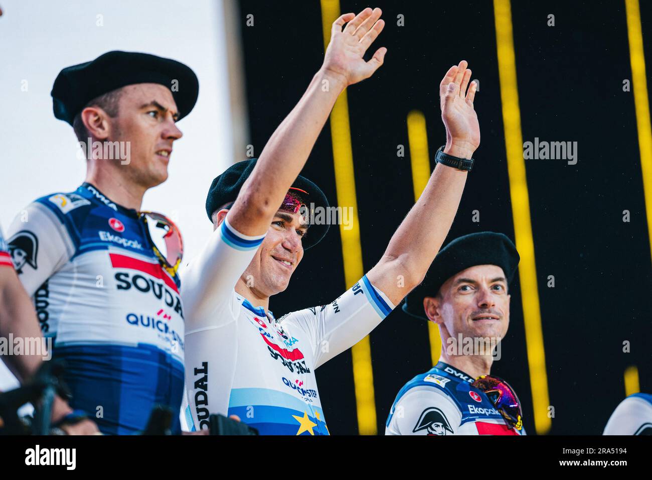 Bilbao, Spanien. 29. Juni 2023. Bild von Alex Whitehead/SWpix.com - 29/06/2023 - Radfahren - 2023 Tour de France - große Abfahrt: Teampräsentation - Guggenheim Museum, Bilbao, Baskenland - Fabio Jakobsen von Soudal Kurzschritt Credit: SWpix/Alamy Live News Stockfoto