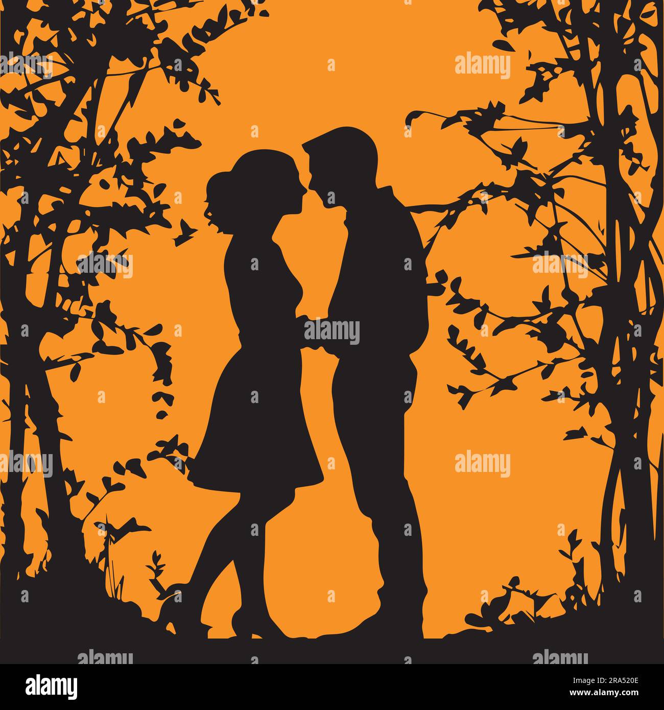 Darstellung der Silhouettenpaar-Vektoren Stock Vektor