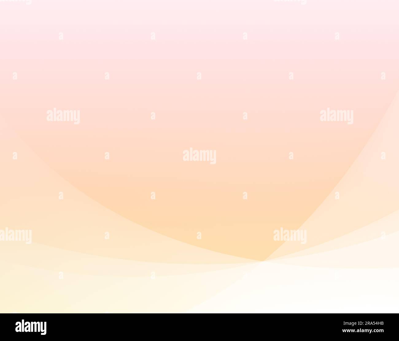 Gekrümmte und transparente weiße Schichten oder Linien auf weichem pfirsichfarbenem oder hellrosa bis pfirsichgelbem verlaufendem Hintergrund. Abstrakter und moderner Hintergrund. Stockfoto