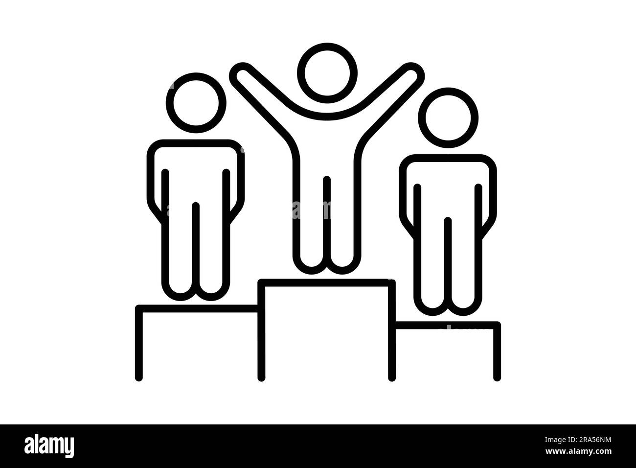 Sieger-Symbol. Leute mit Podium. Symbol für Gewinner, Erfolg, Sieg. Liniendesign. Einfache Vektorkonstruktion editierbar Stock Vektor