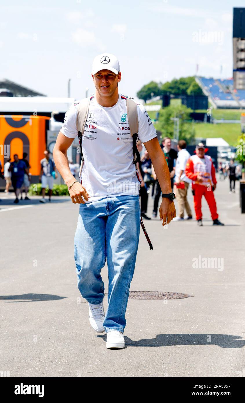 SCHUMACHER Mick (Gger), Reserve Driver des Mercedes AMG F1 Teams, Portrait während der Formel 1 Rolex Grosser Preis von Osterreich 2023, 2023 Grand Prix in Österreich, 9. Runde der Formel-1-Weltmeisterschaft 2023 vom 30. Juni bis 2. Juli 2023 auf dem Red Bull Ring in Spielberg, Österreich Stockfoto