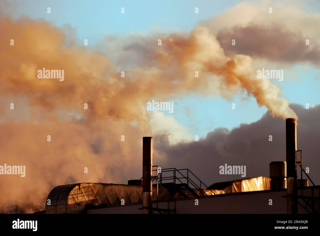 Luftverschmutzung aus einer Fabrik Stockfoto