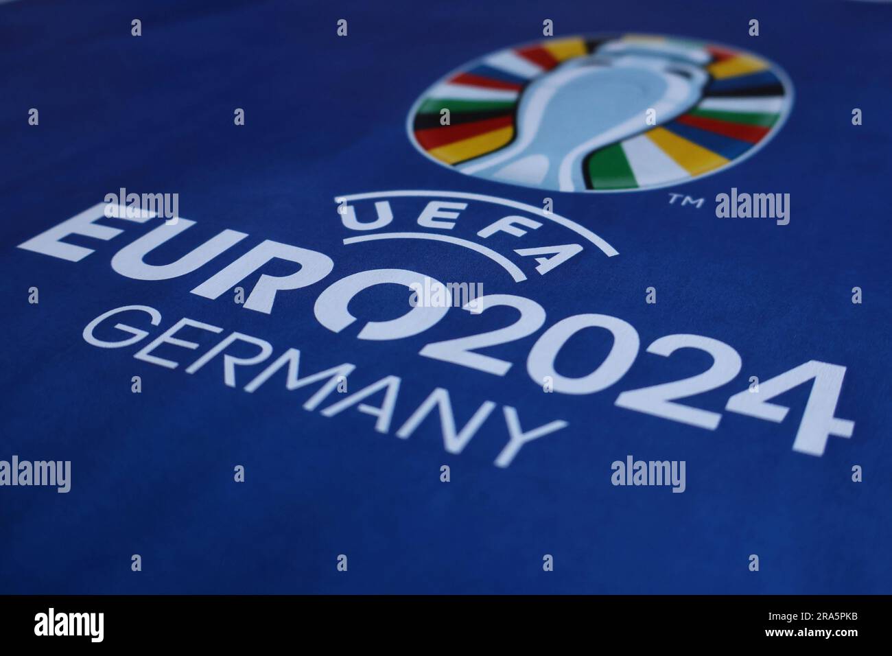 Ukraine. 30. Juni 2023. In dieser Abbildung ist ein UEFA Euro 2024Logo