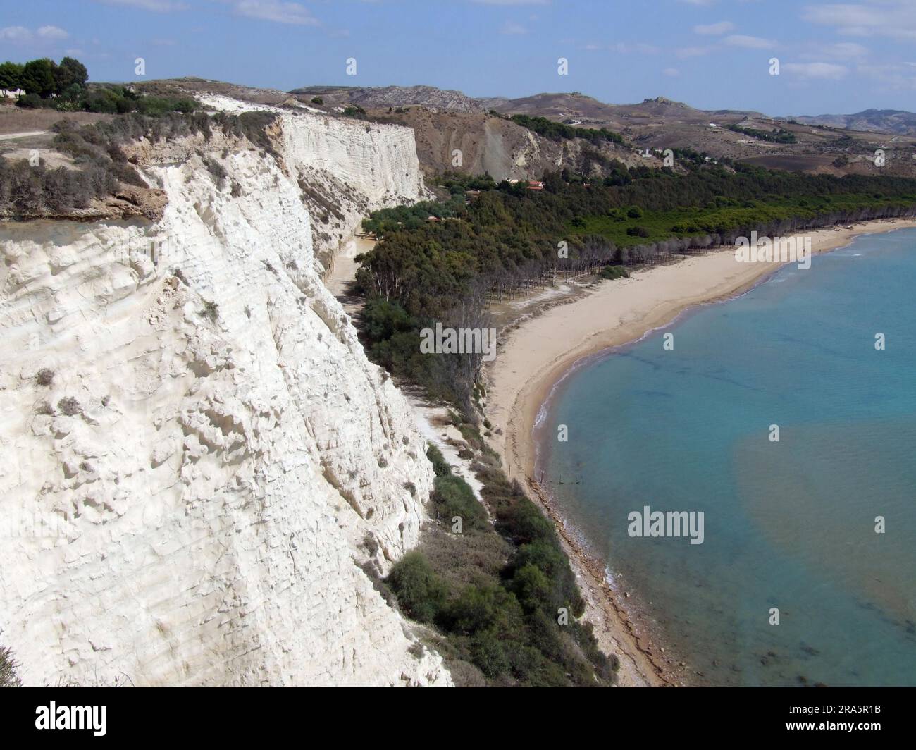 Kreidefelsen, in der Nähe von Herakleia Minoa, Sizilien, Italien Stockfoto