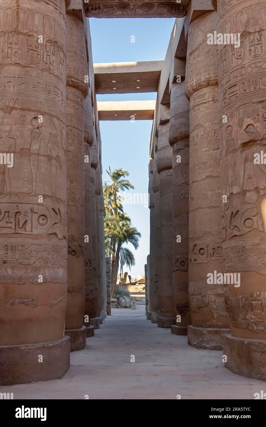 Karnak Temple Pillar Hall Stockfoto