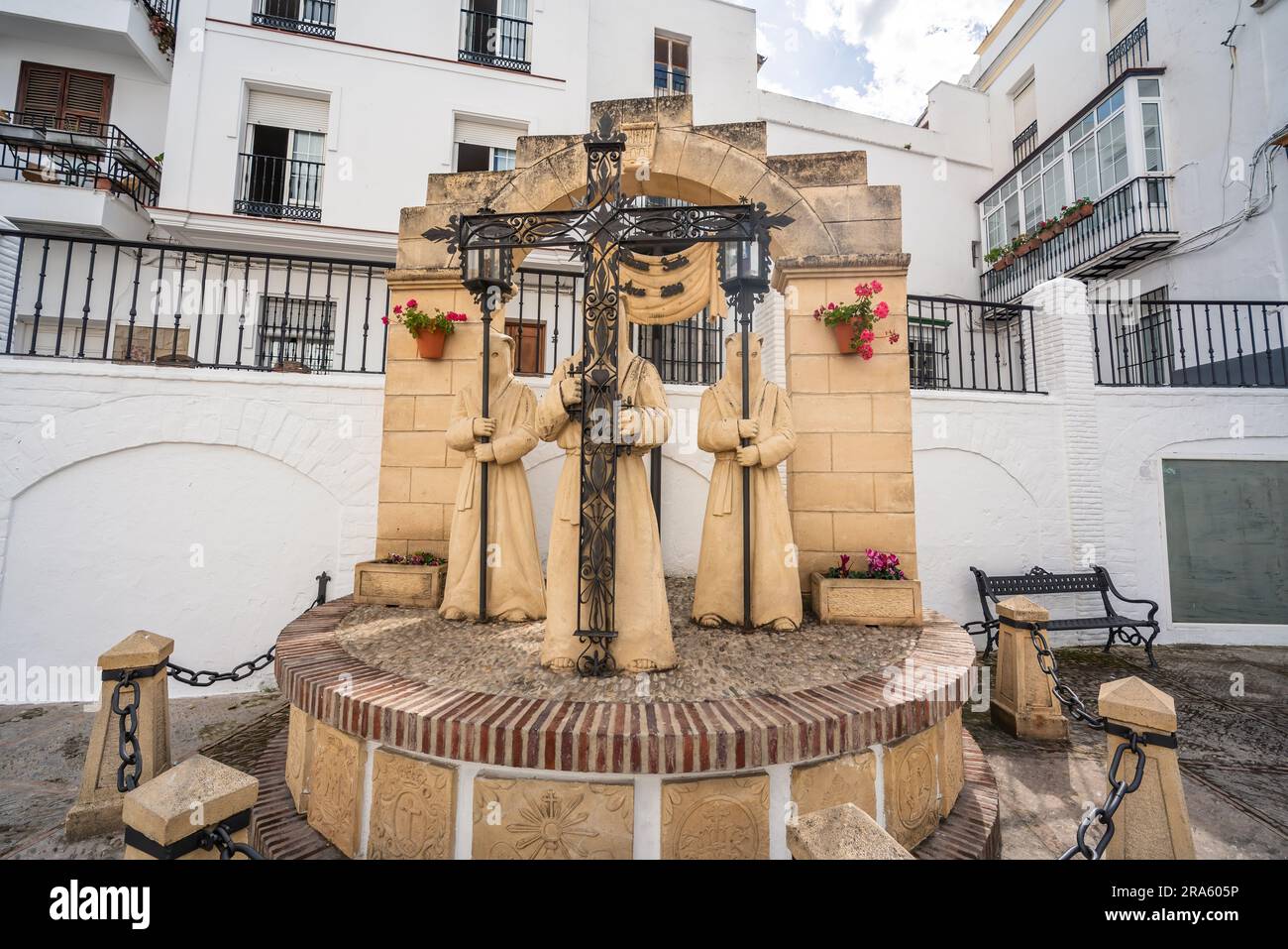 Denkmal der Heiligen Woche (Monumento a la Semana Santa) - Arcos de la Frontera, Cadiz, Spanien Stockfoto