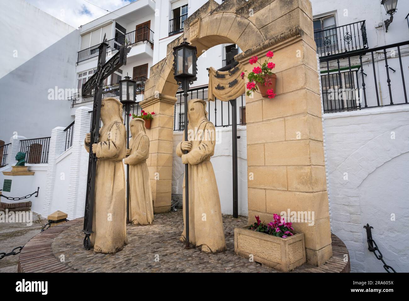 Denkmal der Heiligen Woche (Monumento a la Semana Santa) - Arcos de la Frontera, Cadiz, Spanien Stockfoto