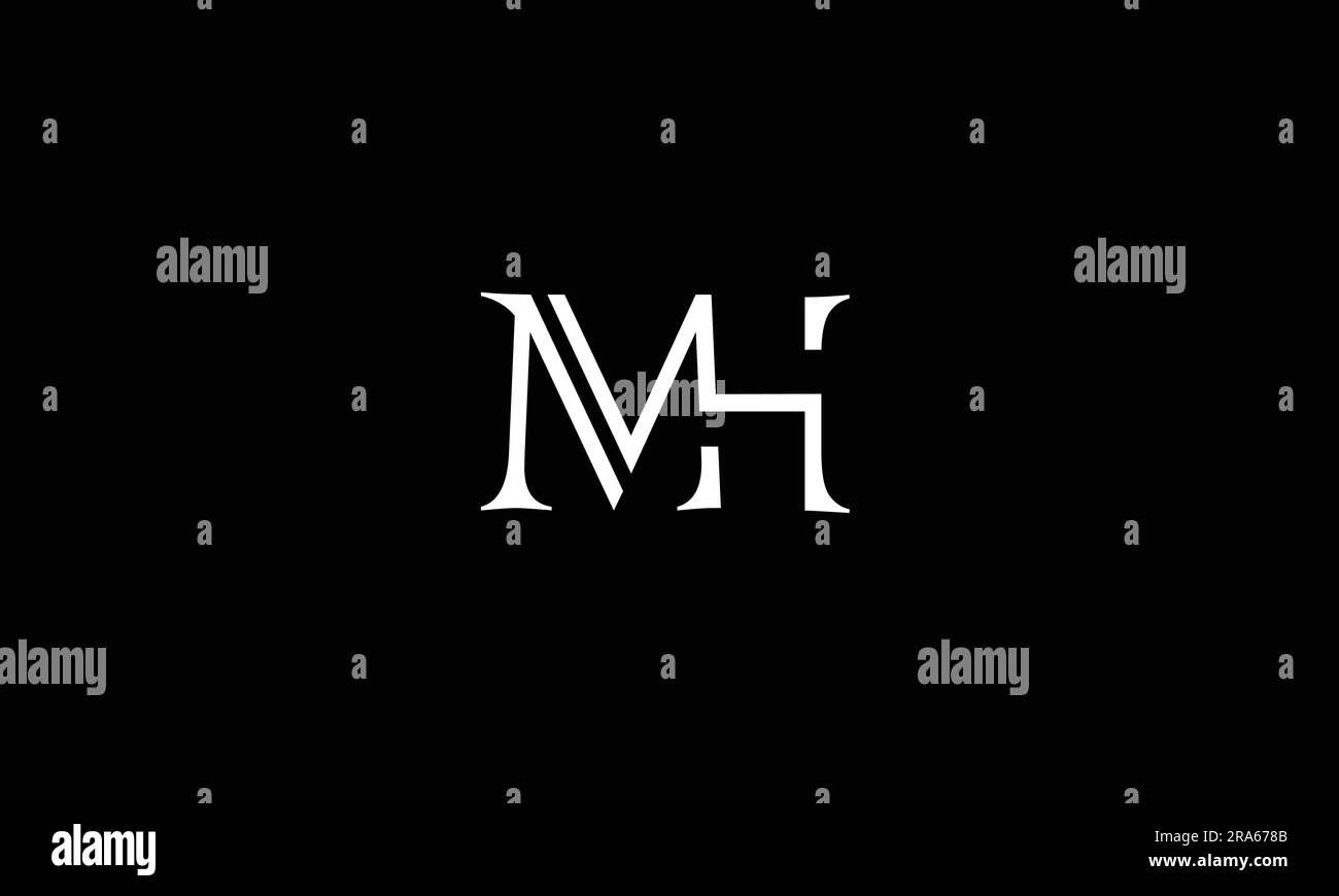 M H, H M, abstraktes Logo Stock Vektor