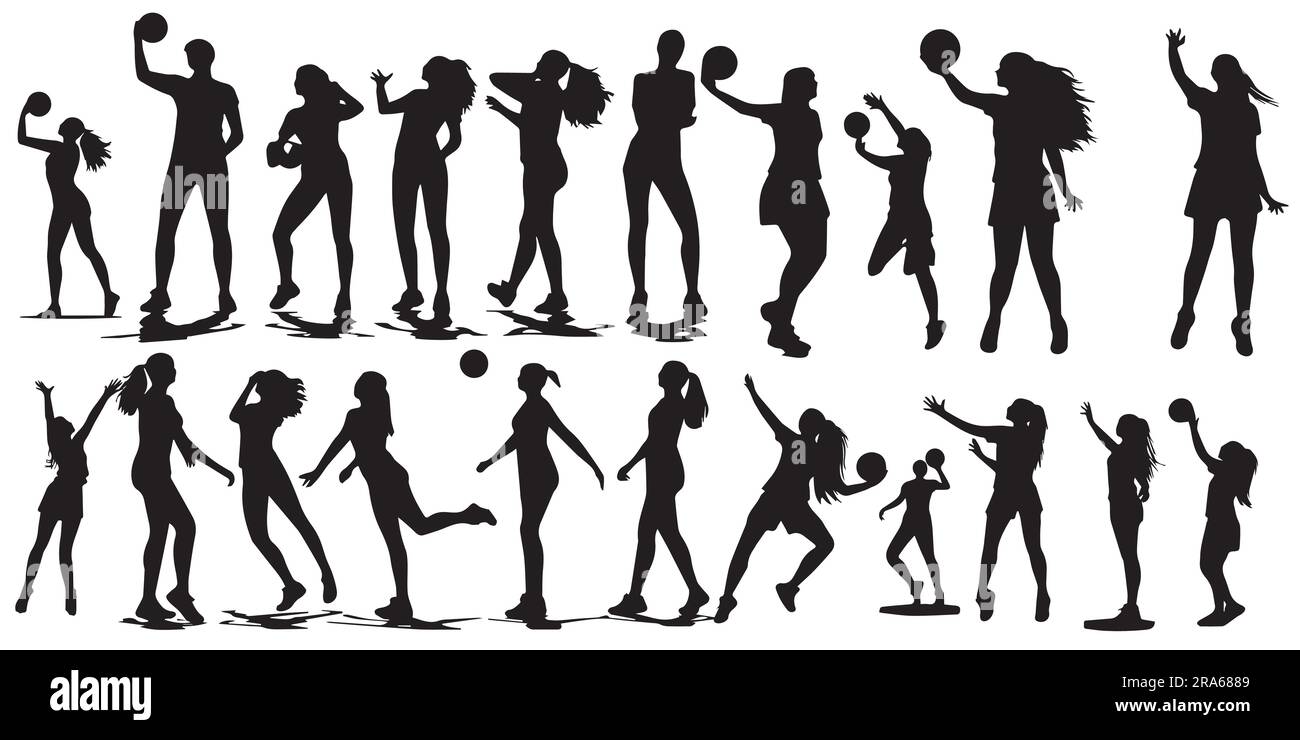 Eine Silhouette Volley Ball spielende Mädchen-Vektordarstellung Stock Vektor