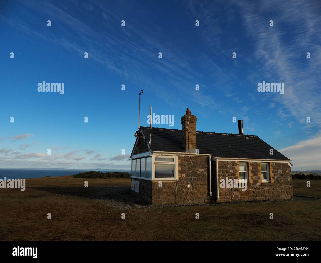 Küstenwache, Rhossili Bay, Gower Halbinsel, Wales Stockfoto