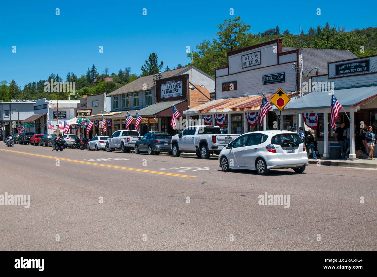 Julian ist eine kleine Bergbaustadt in San Diego County, CA, die für ihren hochwertigen Apfelkuchen bekannt ist. Stockfoto