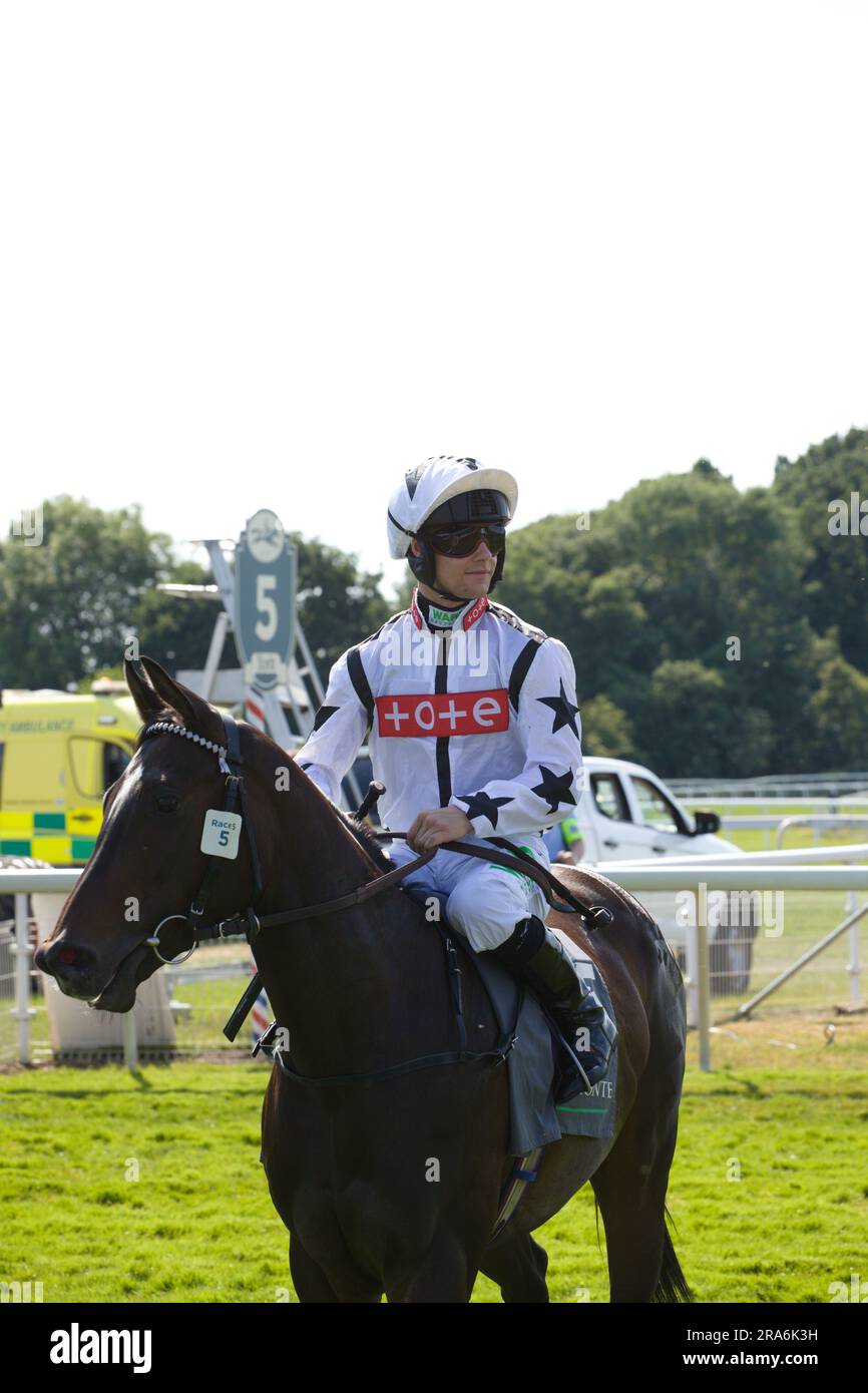 Jockey Jason Hart über den heldenhaften Engel bei York Races. Stockfoto