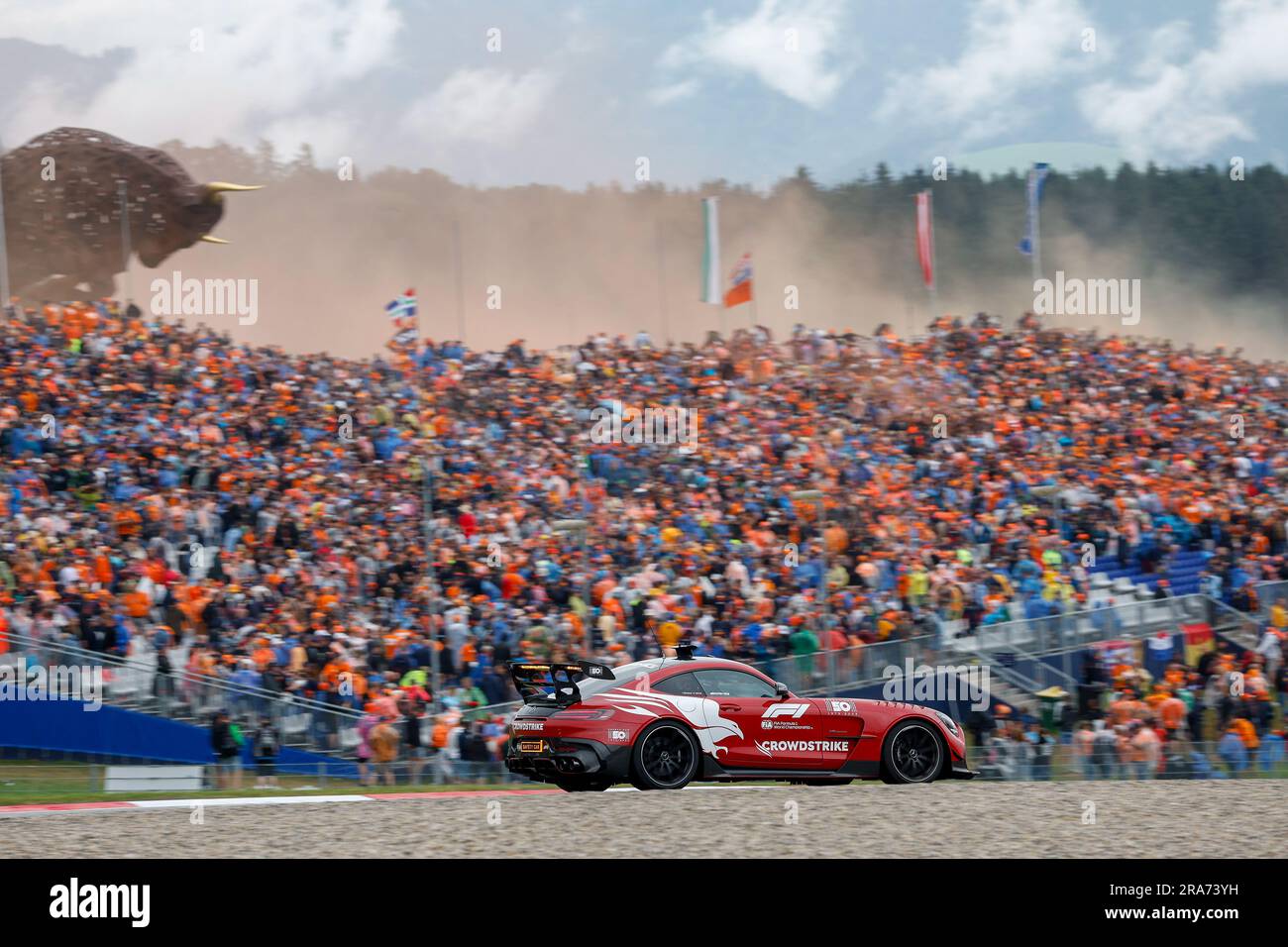 Der FIA Mercedes-AMG GT Black Series Safety Car während der Formel 1 Rolex Grosser Preis von Osterreich 2023, 2023 Österreichs Grand Prix, 9. Runde der Formel-1-Weltmeisterschaft 2023 vom 30. Juni bis 2. Juli 2023 auf dem Red Bull Ring in Spielberg, Österreich Guthaben: Independent Photo Agency Srl/Alamy Live News Stockfoto