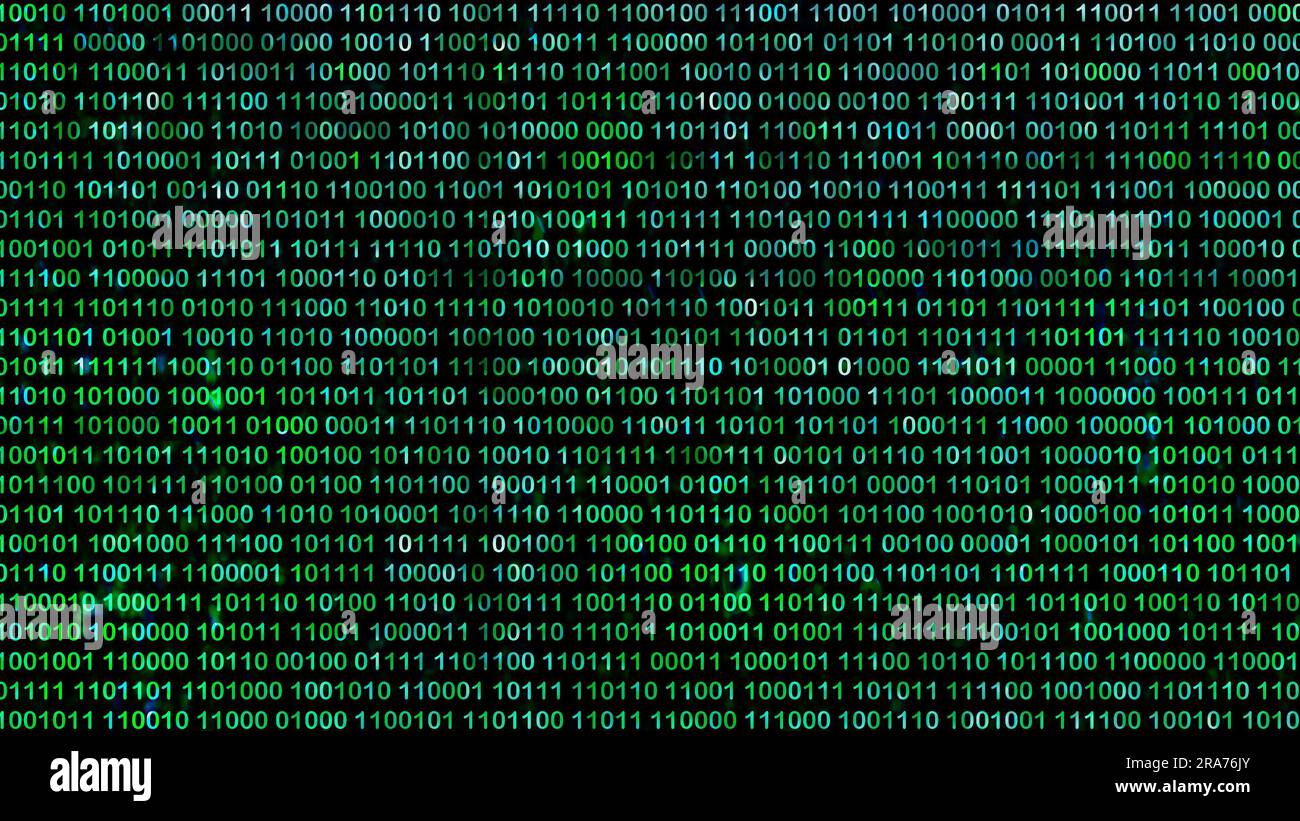 Hintergrund für binären Code. Binärzahlen. Big Data und digitales Technologiekonzept. Stockfoto