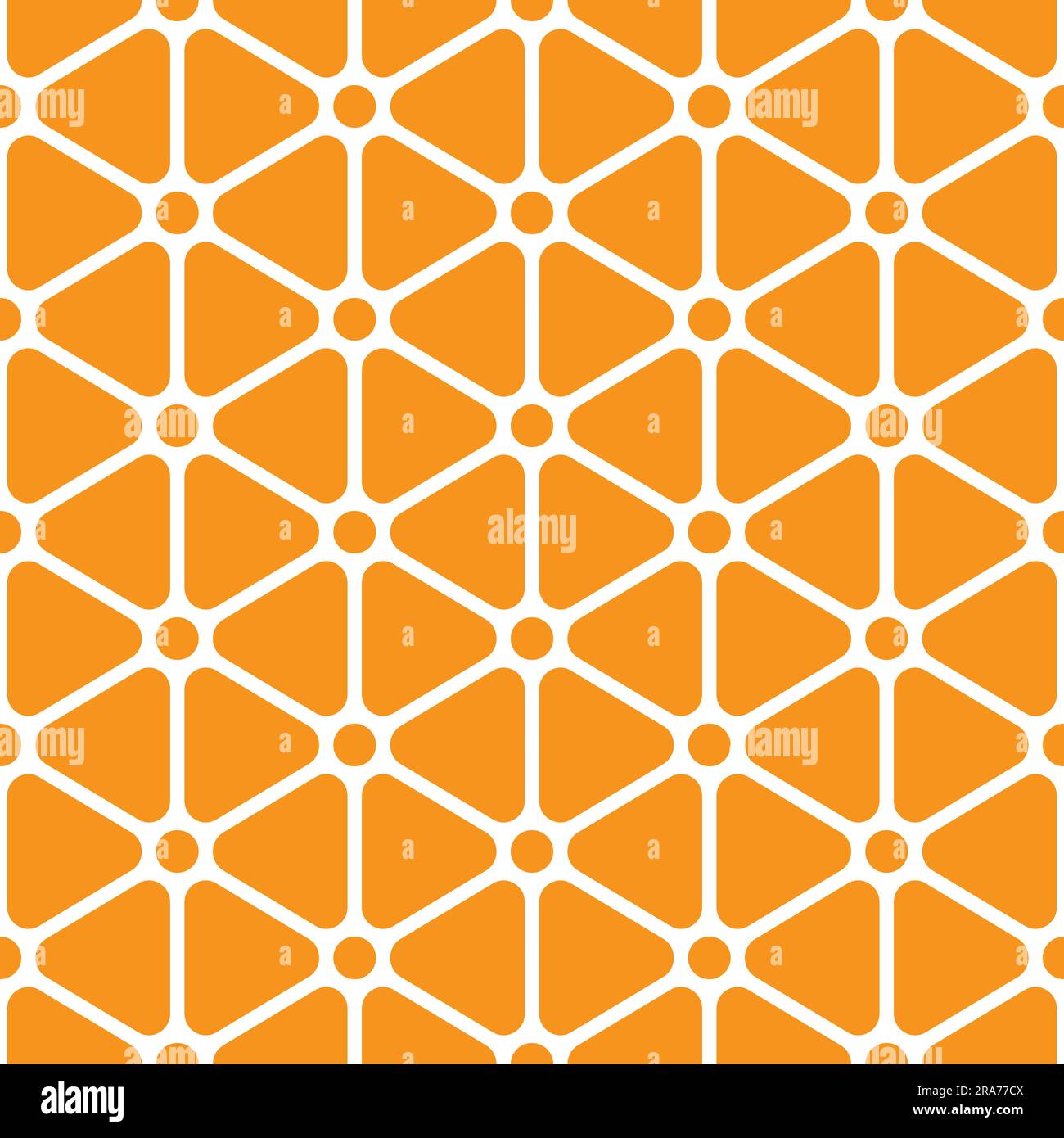 Geometrisches Nahtloses Muster. Abstrakter Hintergrund von farbigen geometrischen Formen. Farbige Dreiecke abgerundete Ecken und Kreise. Einfaches Design Tapete für Stock Vektor