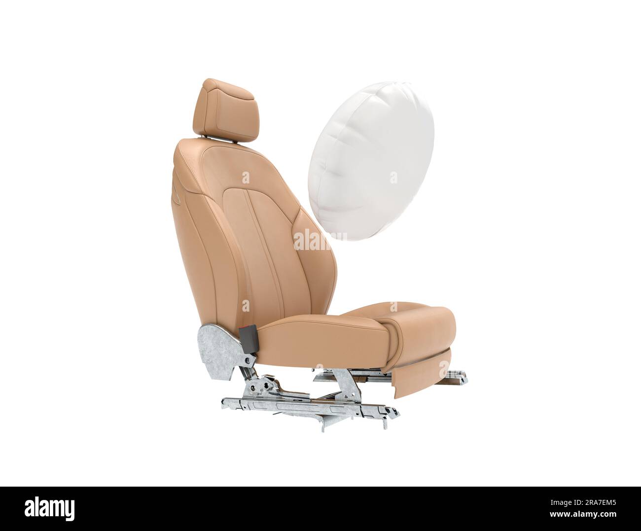Autositz mit Airbagsystem. 3D-Rendern Stockfoto