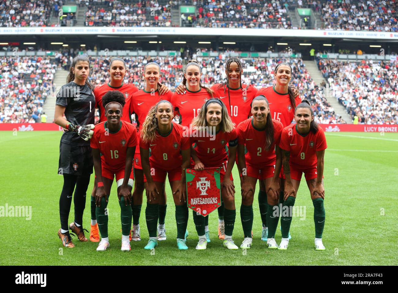 London, Großbritannien. 01. Juli 2023. London, April 6. 2023: Portugiesische Nationalmannschaft beim Womens International Friendly Football Match zwischen England und Portugal im Stadium MK, Milton Keynes, England. (Pedro Soares/SPP) Kredit: SPP Sport Press Photo. Alamy Live News Stockfoto