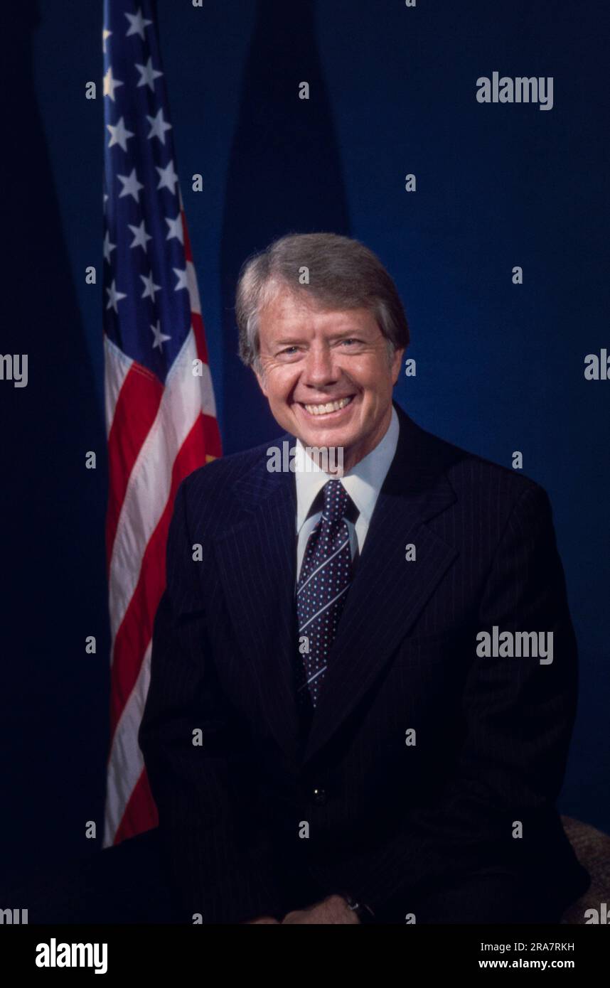Präsident Jimmy Carter - 39. Präsident der Vereinigten Staaten. Foto von Bernard Gotfryd Stockfoto