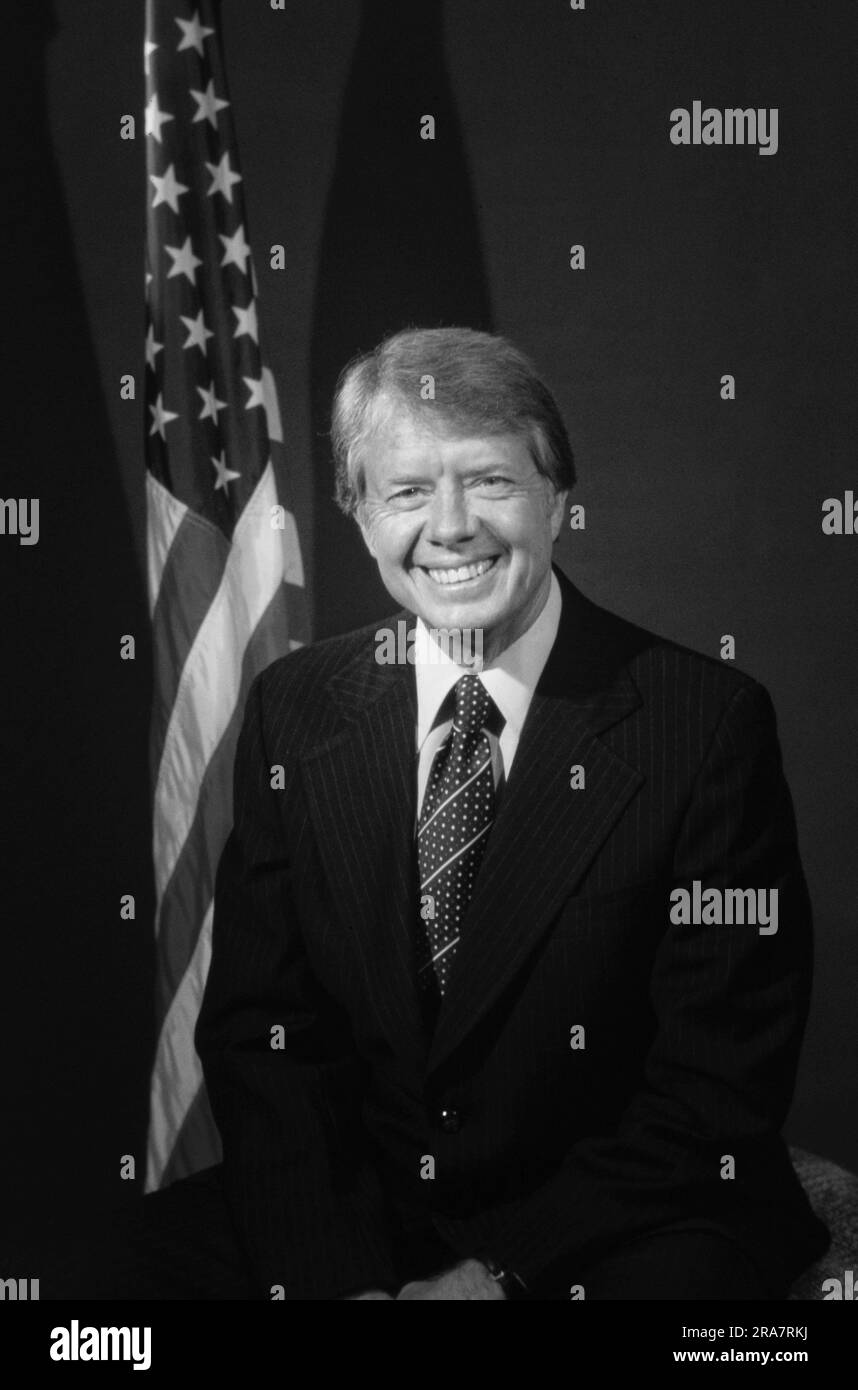 Präsident Jimmy Carter - 39. Präsident der Vereinigten Staaten. Foto von Bernard Gotfryd Stockfoto