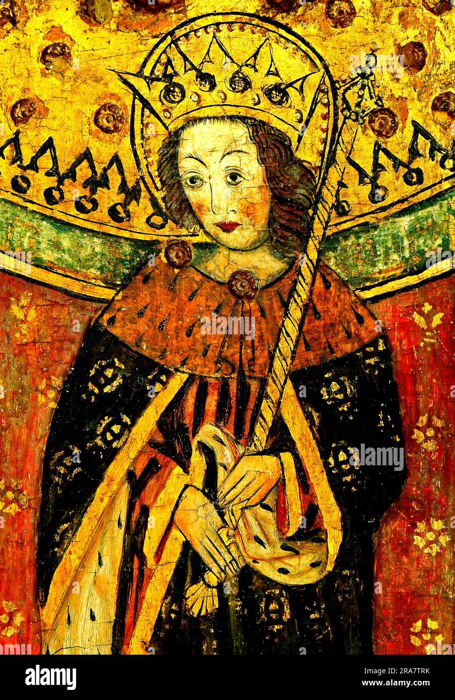 Auge, Suffolk, Leinenmalerei, Mittelalter, König Heinrich 6., England, Großbritannien Stockfoto Auge, Suffolk, Leinenmalerei, Mittelalter, König Heinrich 6., England, Großbritannien Stockfoto