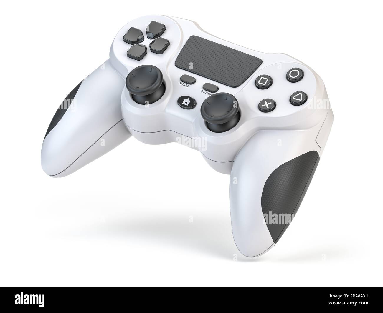 Game-Joystick oder Gaming-Controller isoliert auf weiß. 3D Abbildung Stockfoto