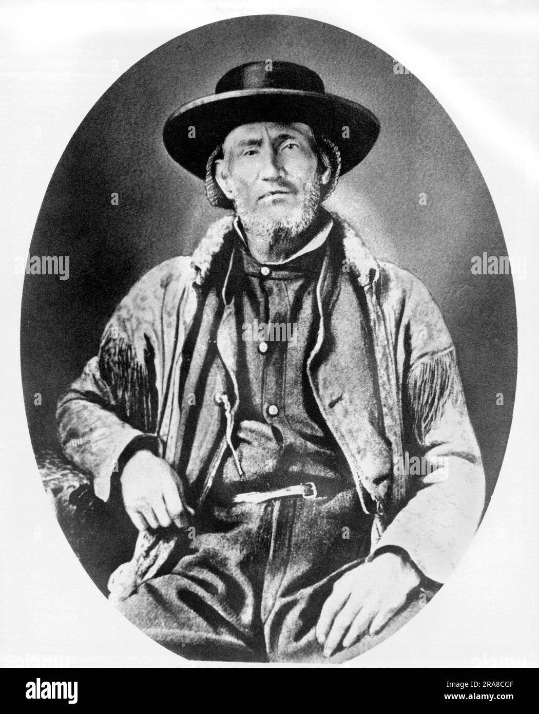 Vereinigte Staaten: c. 1850 Ein Porträt von Jim Bridger, Bergmann, Pfadfinder und Entdecker des amerikanischen Westens. Stockfoto