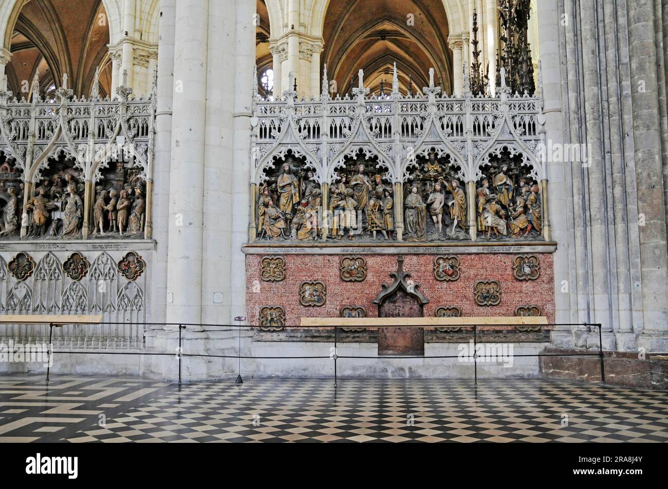 Wandbilder, Kathedrale Notre Dame, Amiens, Picardie, Frankreich Stockfoto