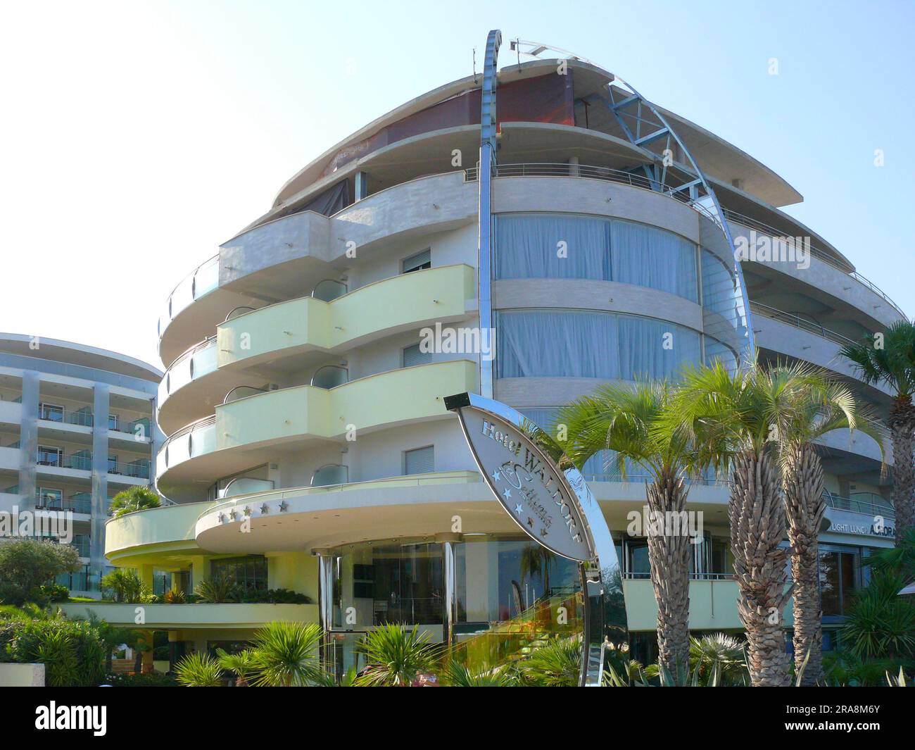 Italien, Emilia Romagna, Adria nahe Milano Marittima, Hotel mit Restaurant Stockfoto