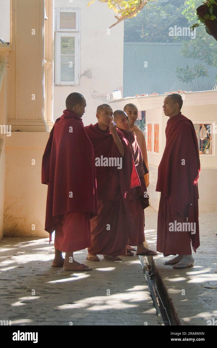 Buddhistische Mönche, Mahagandayon-Kloster, Amarapura, Birma, Myanmar Stockfoto