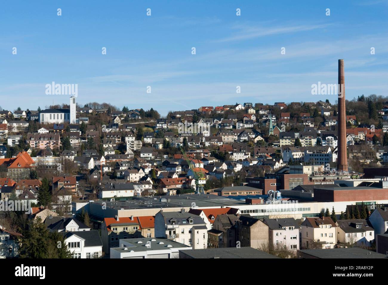 Blick auf Neustadt von Arnsberg, Nordrhein-Westfalen, Deutschland Stockfoto