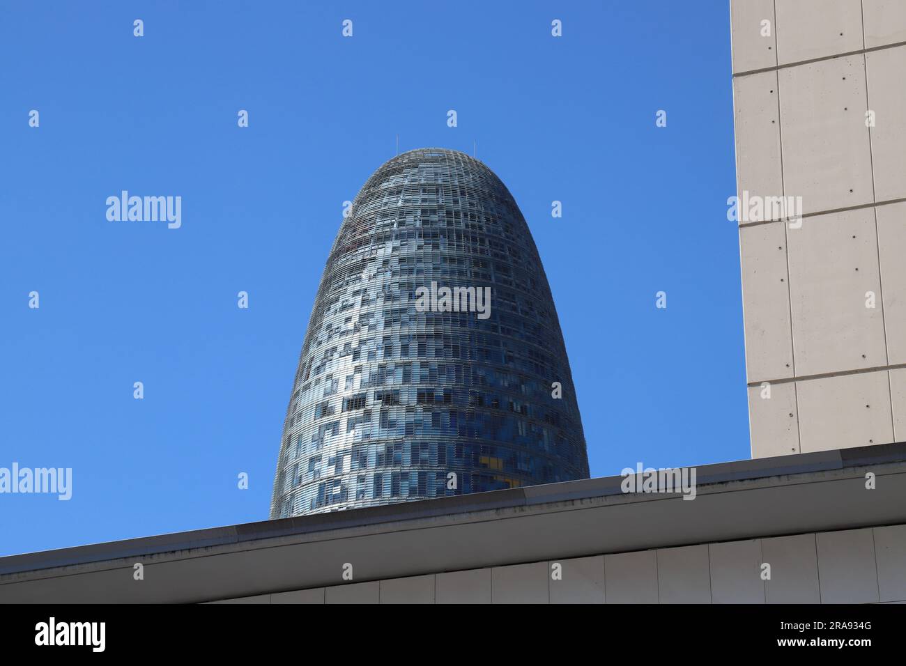 Glories Tower oder Agbar Tower, Barcelona, Spanien, moderner Wolkenkratzer europäischer Stadt Stockfoto