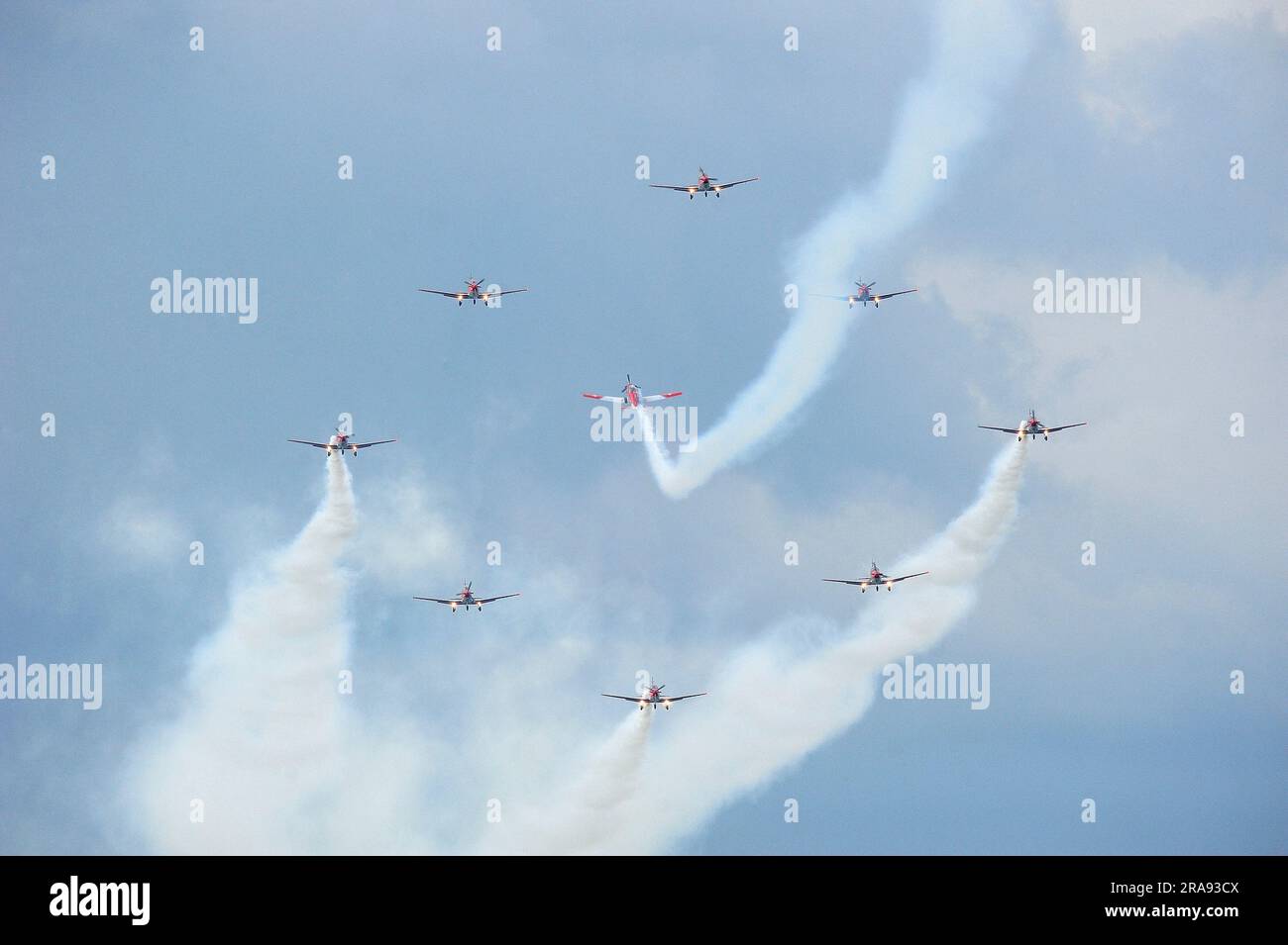 Schweiz - Luftwaffe: PC-7 Team Pilatus PC-7 I & II A-931, Foto: Kazimierz Jurewicz, Stockfoto