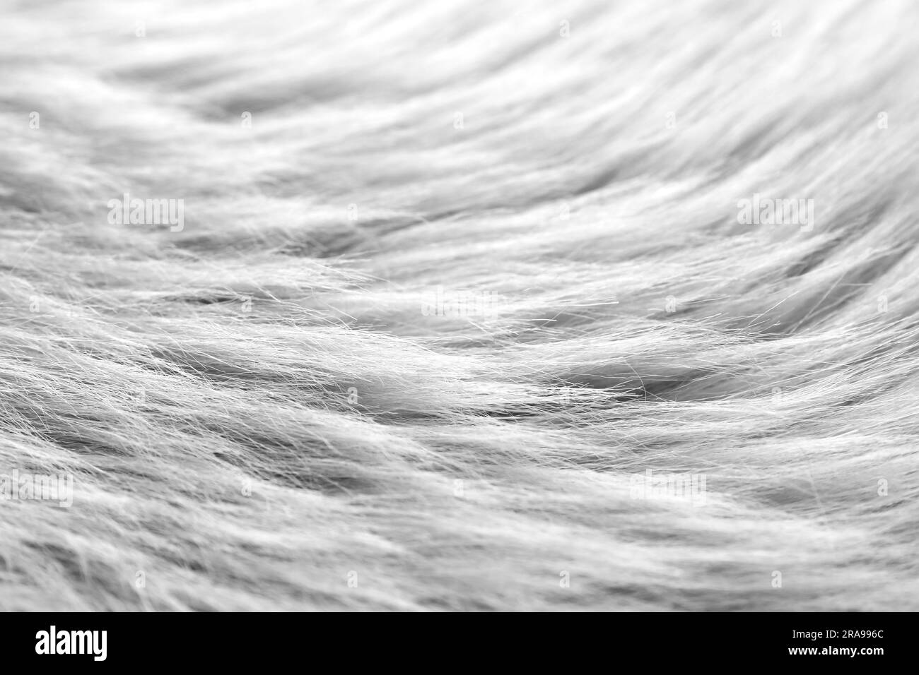 Weißes Kunstfell als Hintergrund, Nahaufnahme Stockfoto