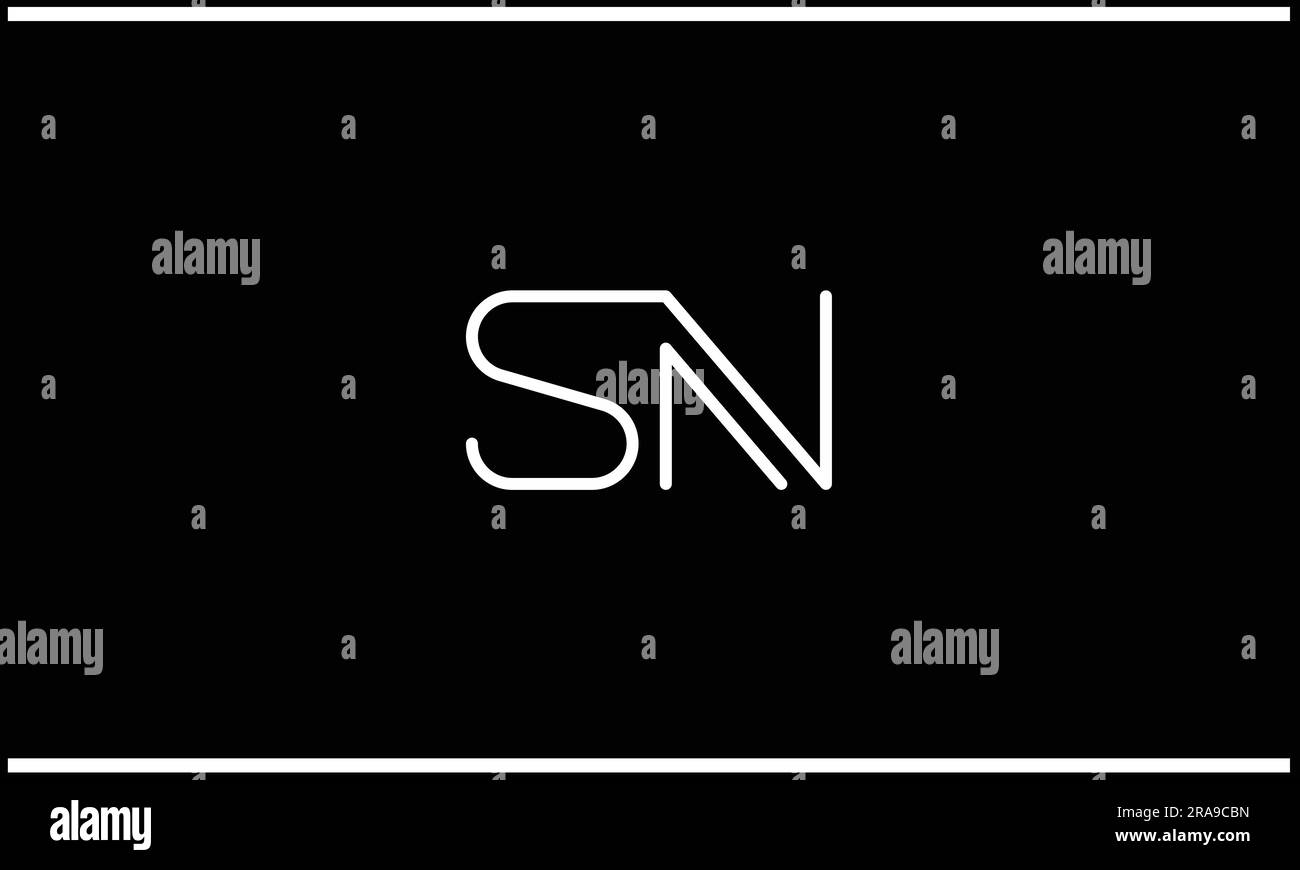 SN, NS, Monogramm mit abstrakten Buchstaben und Logo Stock Vektor