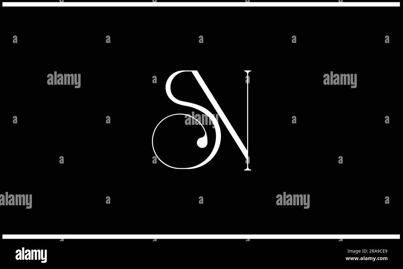 SN, NS, Monogramm mit abstrakten Buchstaben und Logo Stock Vektor
