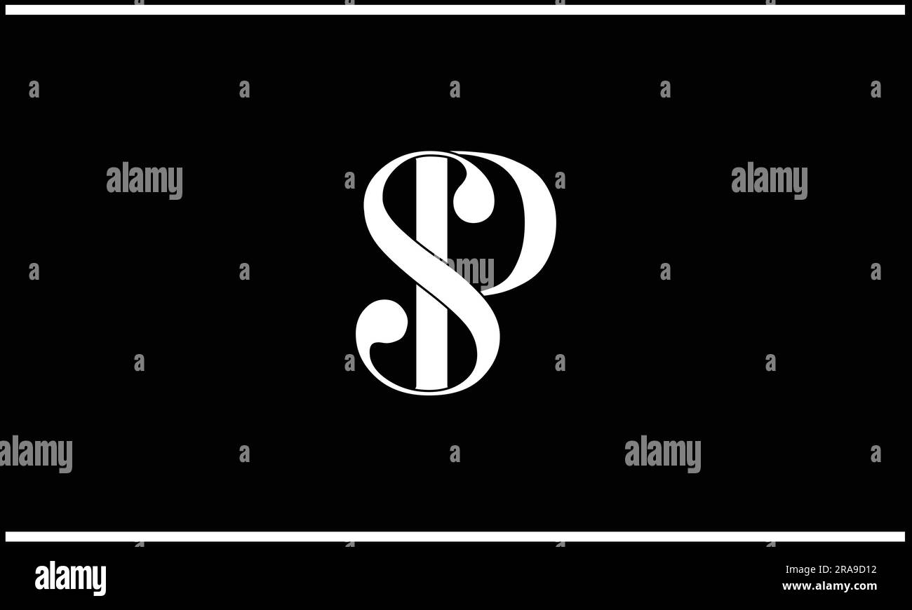 SP, PS, Monogramm mit abstrakten Buchstaben und Logo Stock Vektor