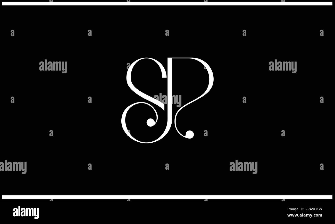 SP, PS, Monogramm mit abstrakten Buchstaben und Logo Stock Vektor