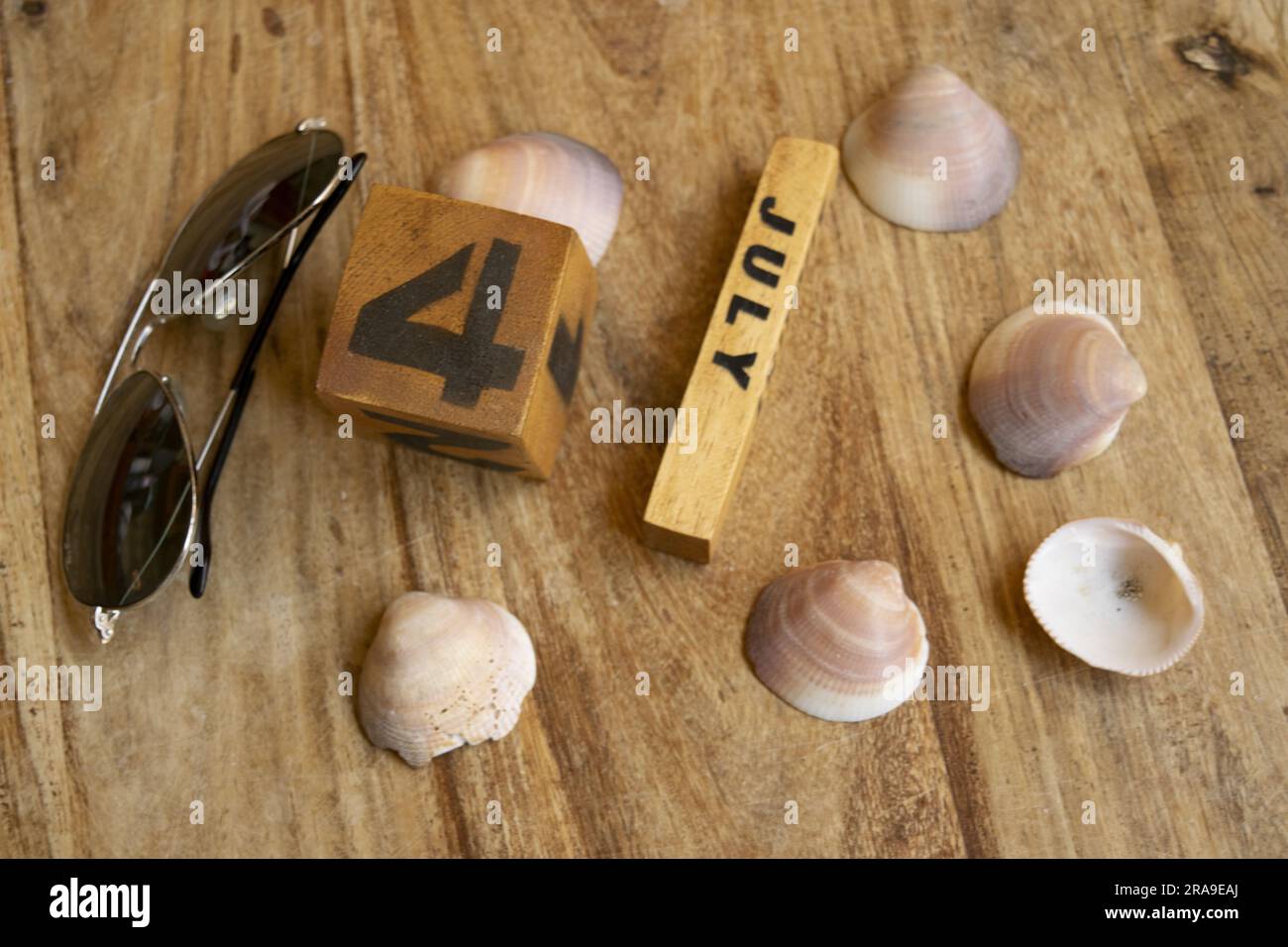 4. juli Unabhängigkeitstag Strandkonzept Stockfoto
