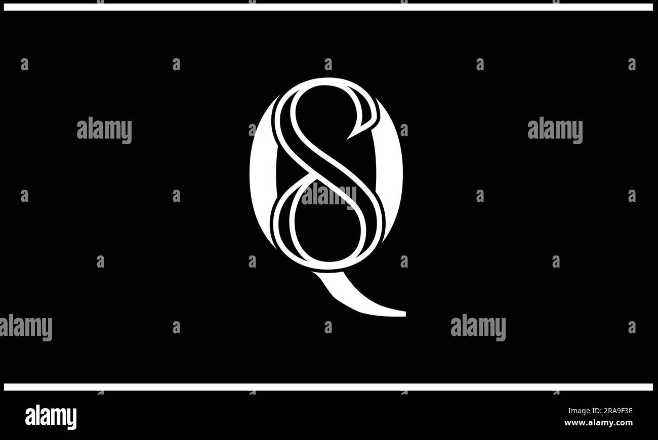 SQ, QS, Monogramm mit abstrakten Buchstaben und Logo Stock Vektor