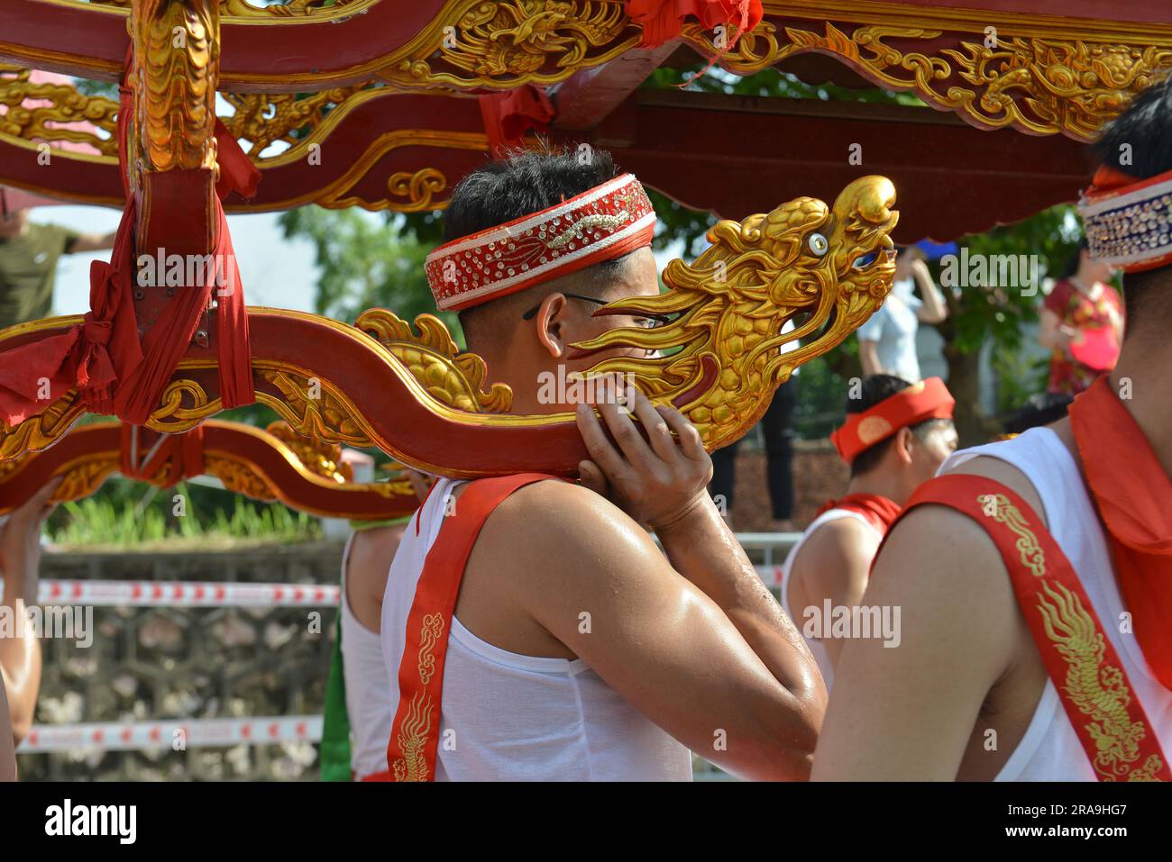 Das traditionelle Festival des Dorfes Chem, Ha Noi, Vietnam 2023. Lễ hội truyền thống Chèm. 越南旅游, वियतनाम पर्यटन, 베트남 관광, ベトナム観光, ឌូលីច វៀតណាម Stockfoto