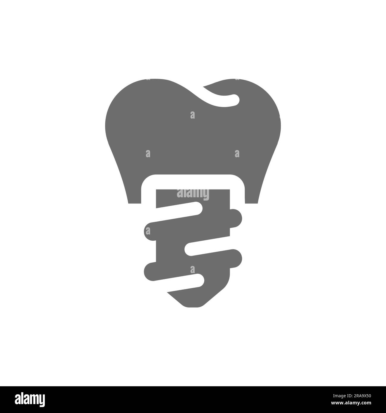 Zahnimplantat-gefülltes Vektorsymbol. Symbol für Zahnfixierung. Stock Vektor