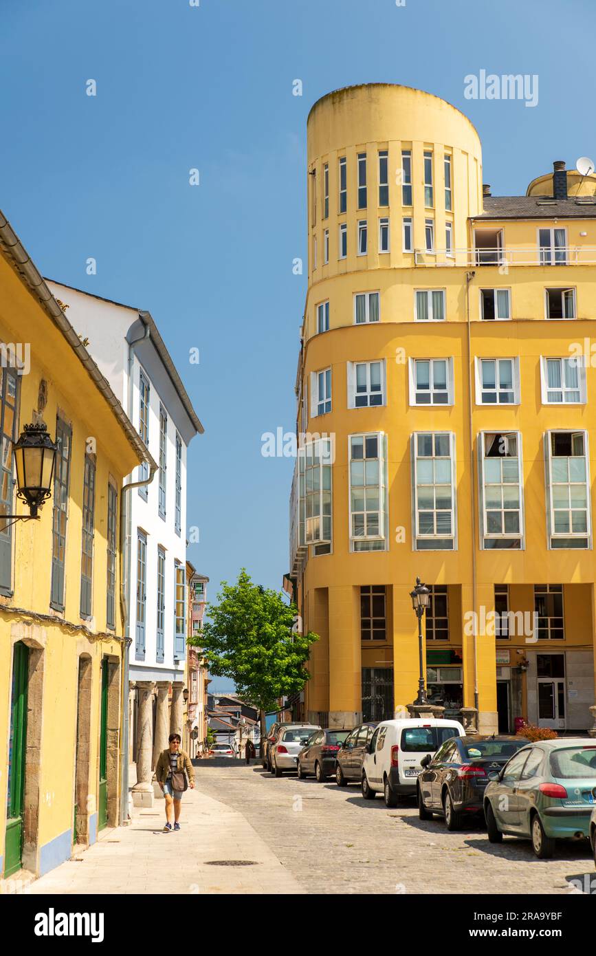 Blick auf die Stadt Ribadeo im Norden Spaniens Stockfoto
