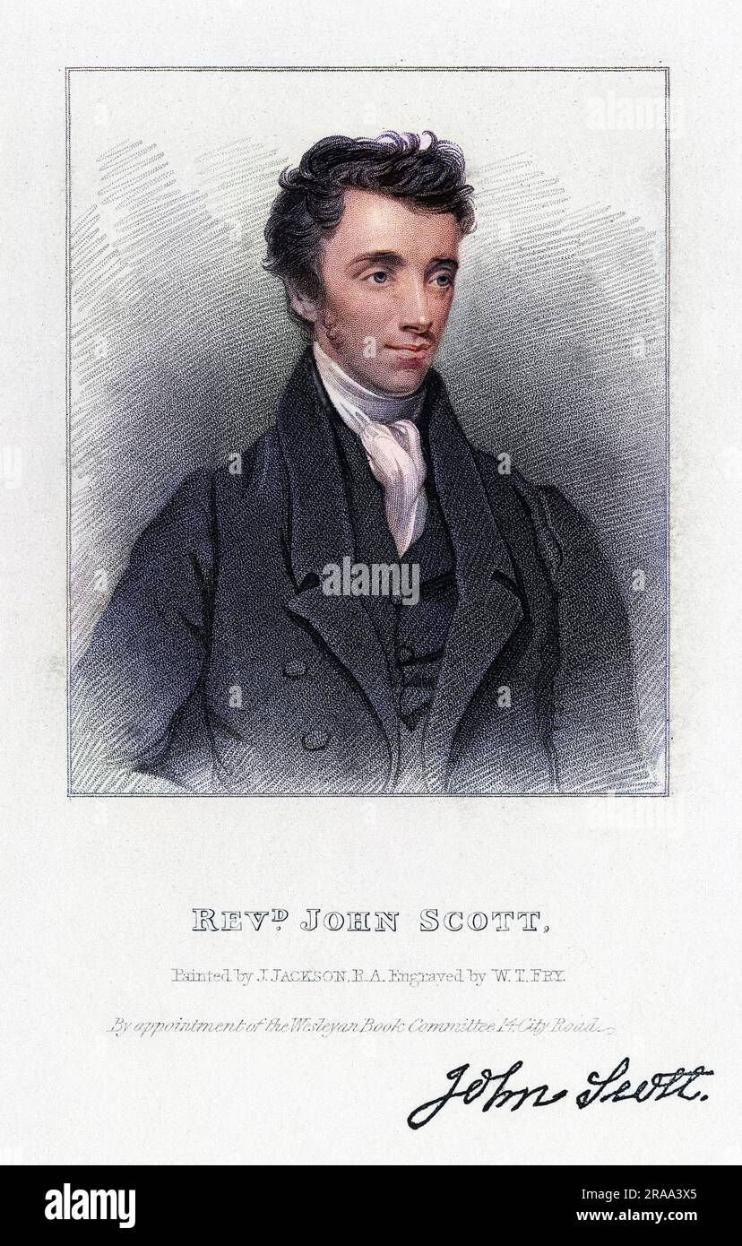 JOHN SCOTT Methodist Kirchenmann mit seinem Autogramm Datum: 1792 - 1868 Stockfoto