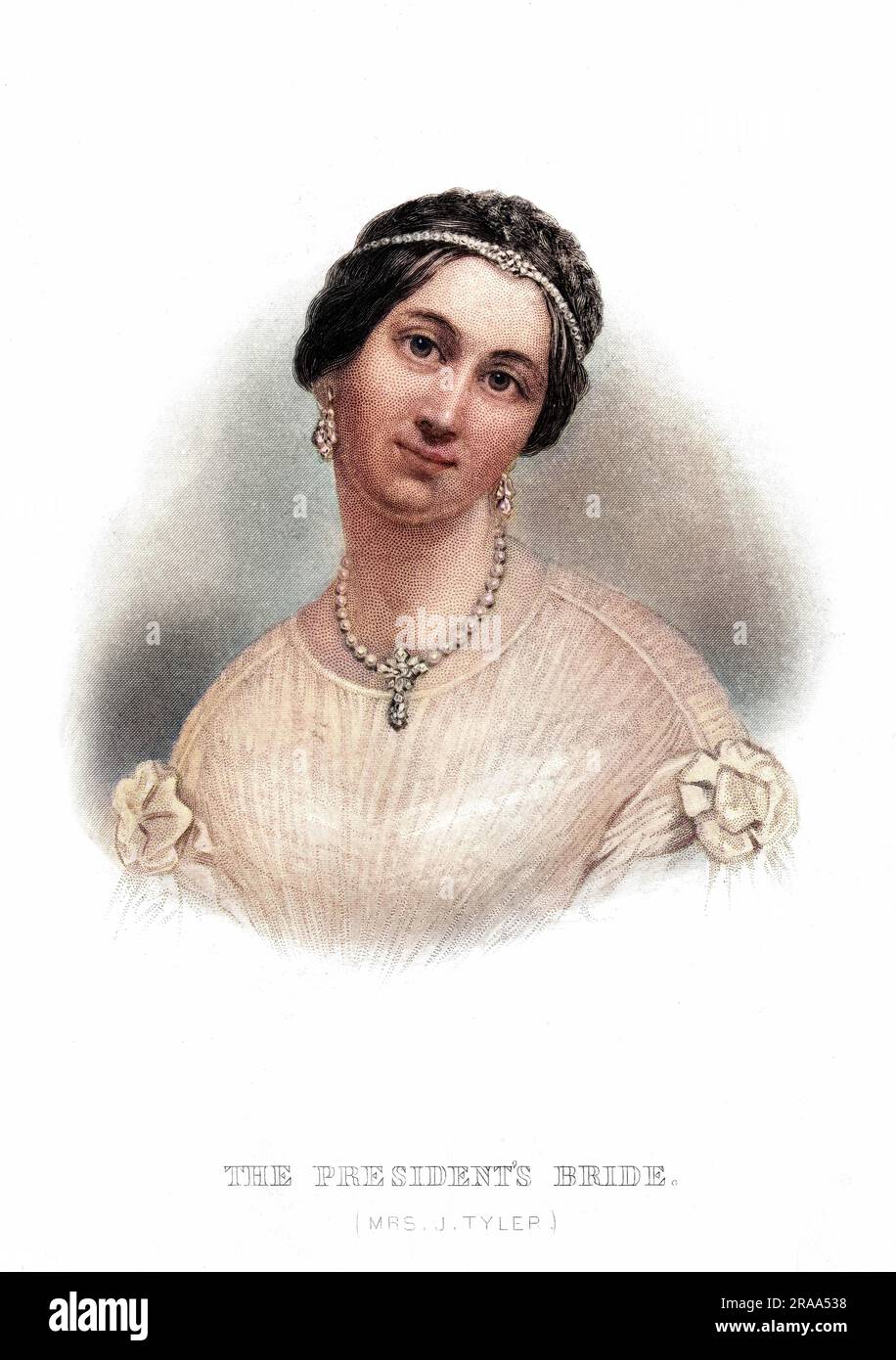MRS. TYLER, die Frau des Präsidenten der Vereinigten Staaten Datum: CA. 1840 Stockfoto
