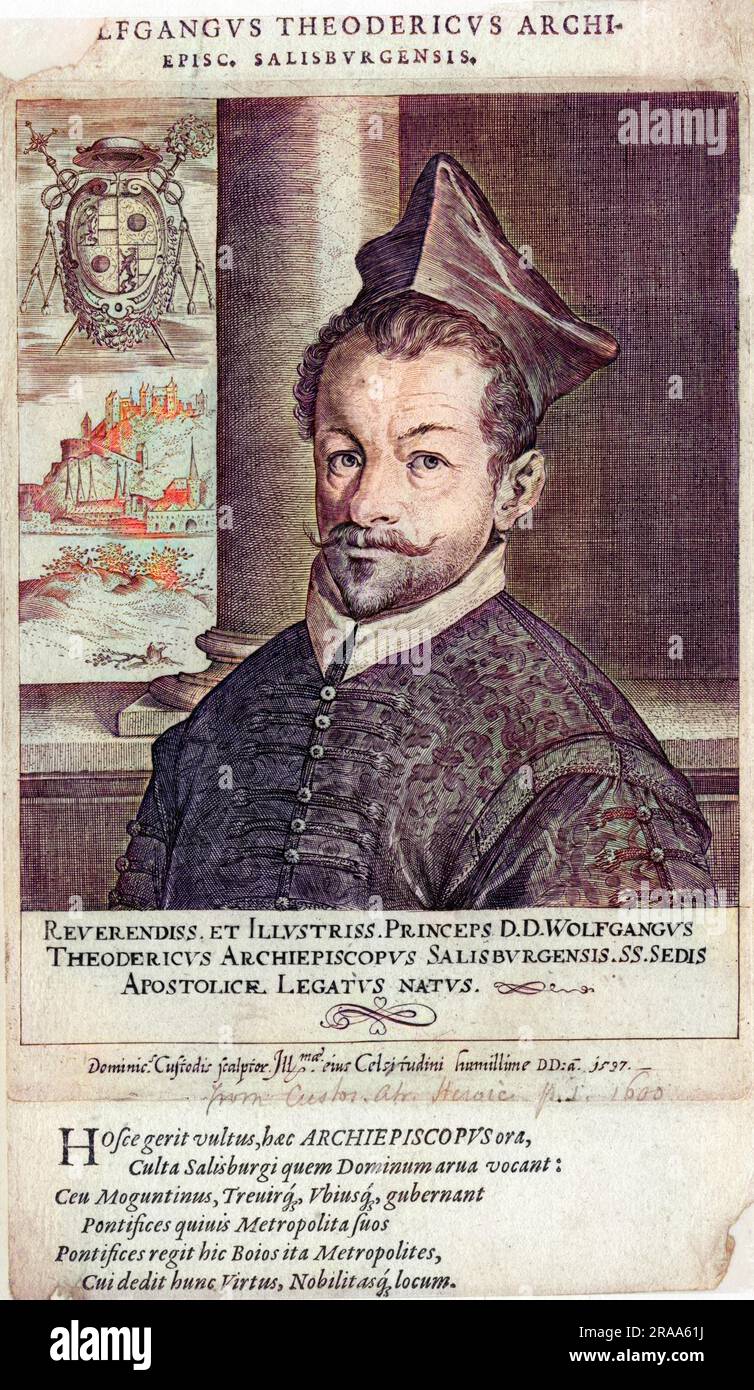 WOLFGANG THEODERIC (oder Theodoric) Österreichischer Kirchenmann, Erzbischof von Salzburg Datum: Ca. 1597 Stockfoto