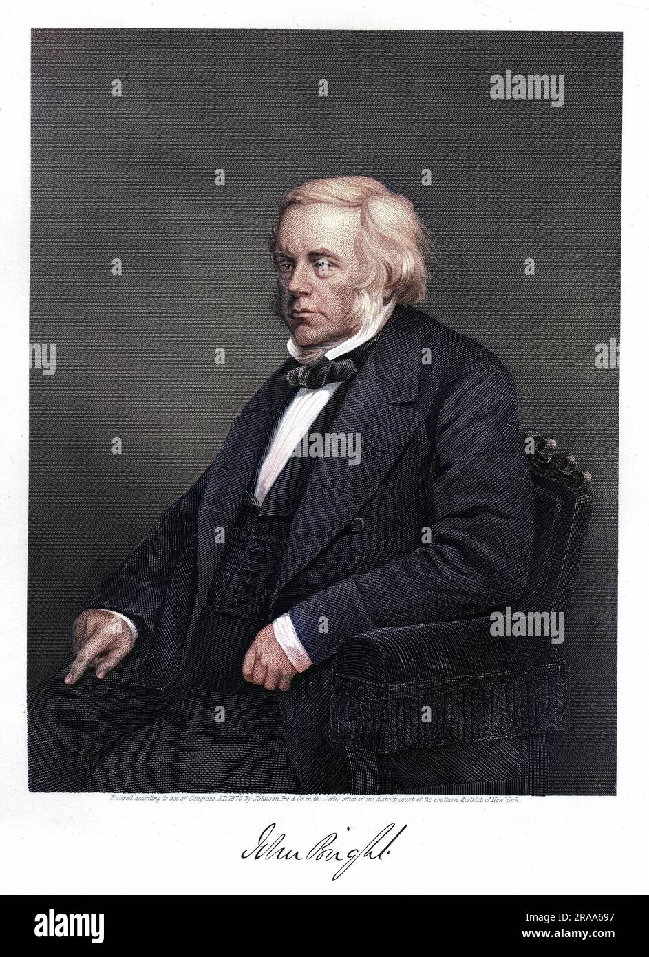 JOHN BRIGHT (1811 - 1889), radikaler Staatsmann mit einem Autogramm. Stockfoto