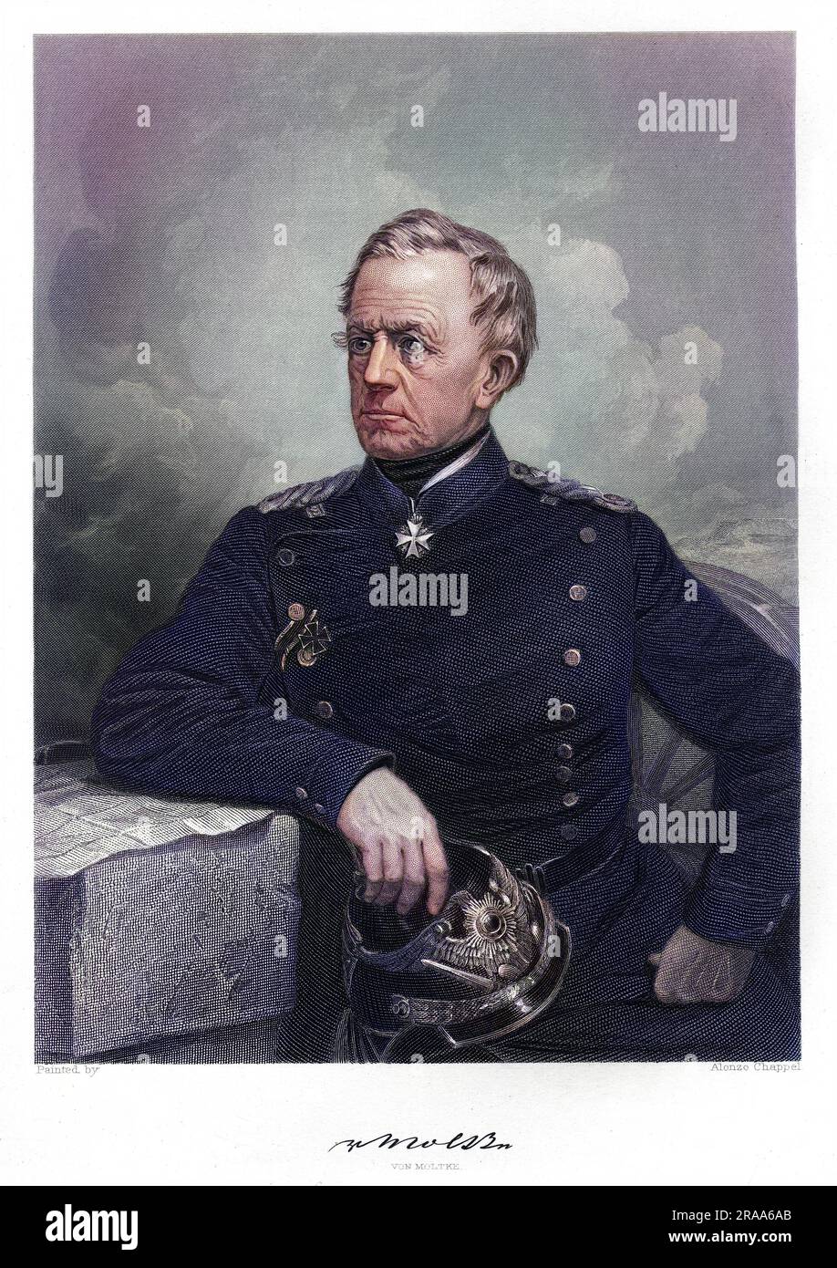 HELMUTH graf von MOLTKE (1848-1916), deutscher Militärkommandant, mit einem Autogramm Stockfoto