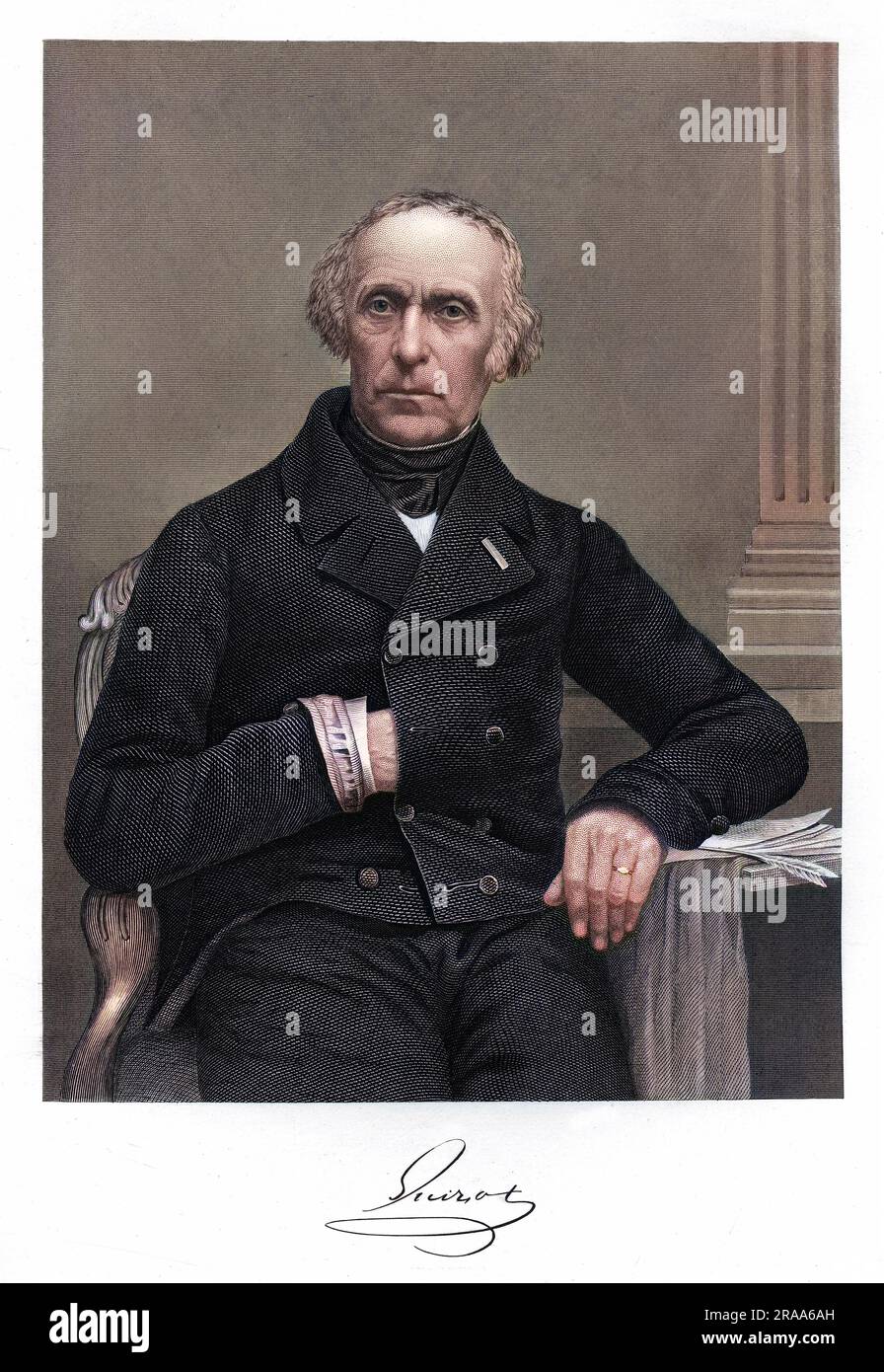 FRANCOIS-PIERRE-GUILLAUME GUIZOT (1787-1874), französischer Staatsmann, Präsident mit Autogramm. Stockfoto
