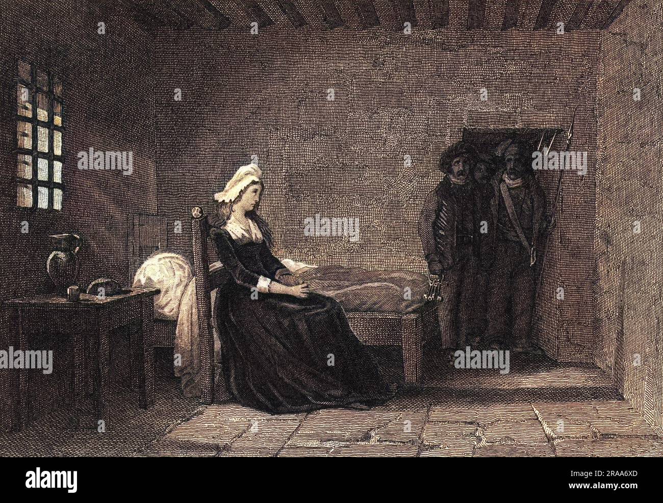 Eingesperrt in Einzelhaft in der Conciergerie, Paris. Datum: Ca. Oktober 1793 Stockfoto