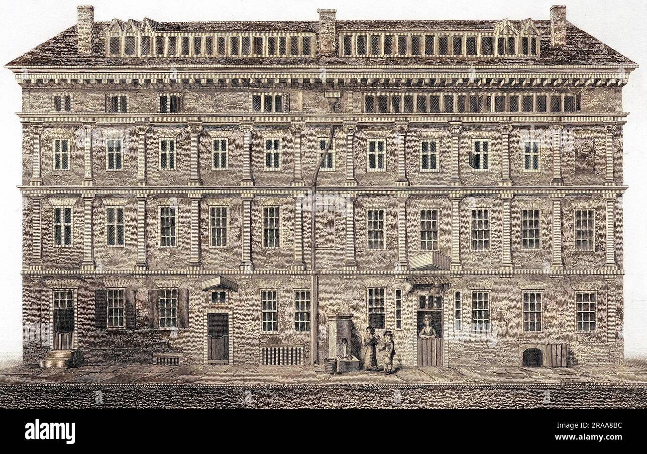 Auch bekannt als Palast der Königin von Böhmen, befindet sich in der Drury Lane. Datum: 1800 Stockfoto
